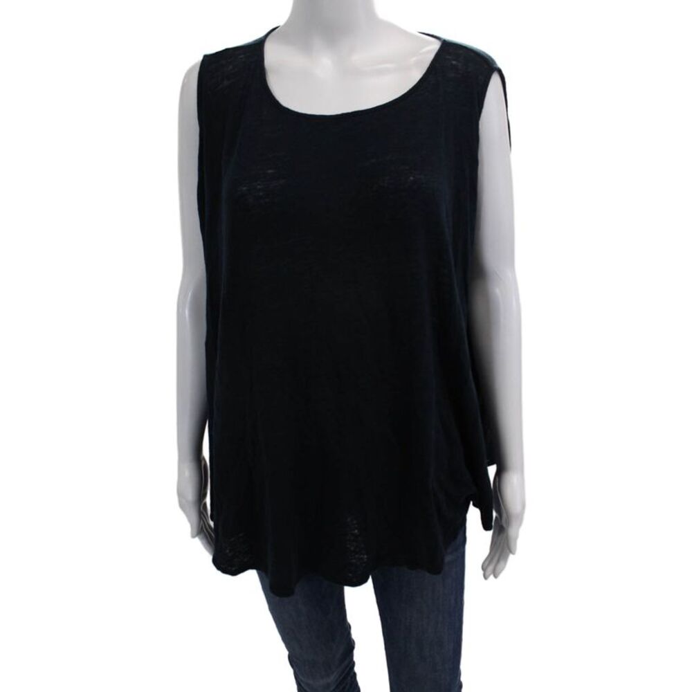 Calypso Saint Barth Women Linen Sleeveless Tunic Tank Black Size 0